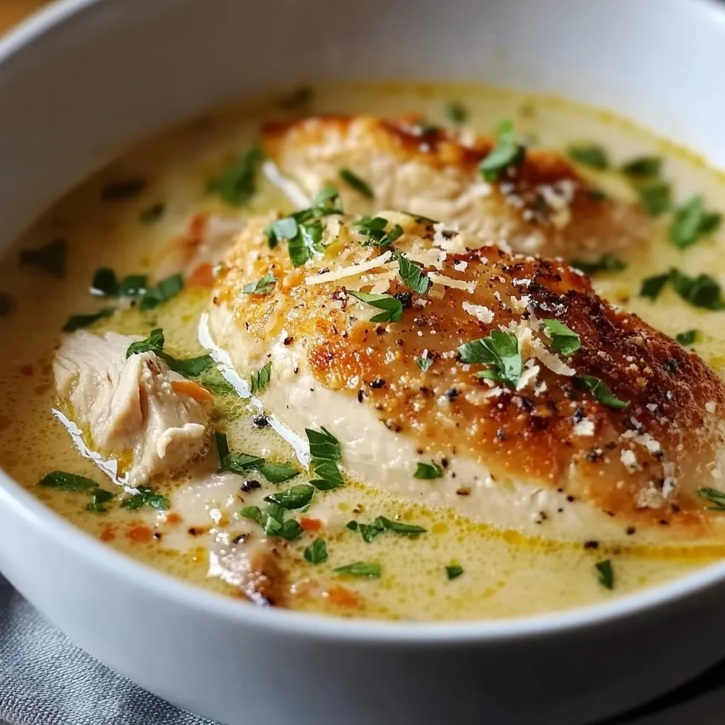 Delectable Garlic Parmesan Chicken Soup