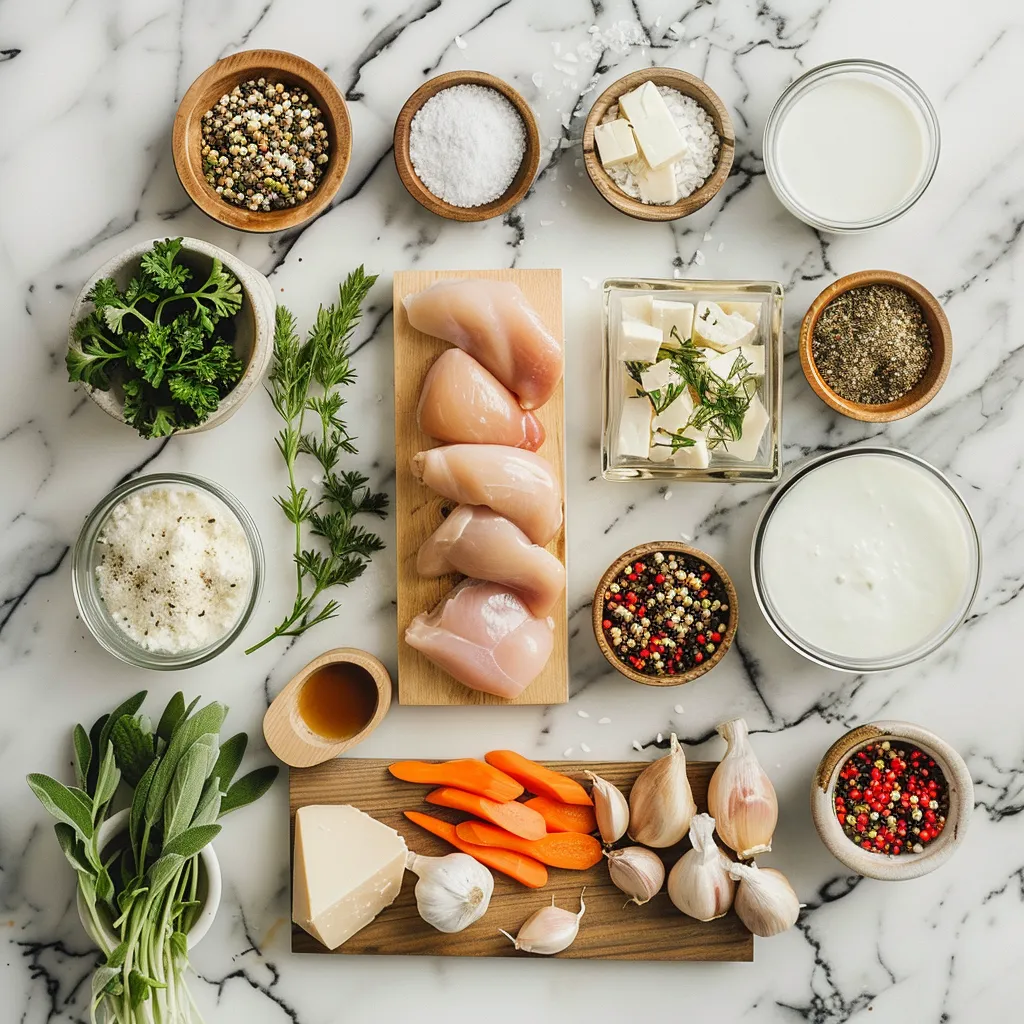 Delectable Garlic Parmesan Chicken Soup ingredients