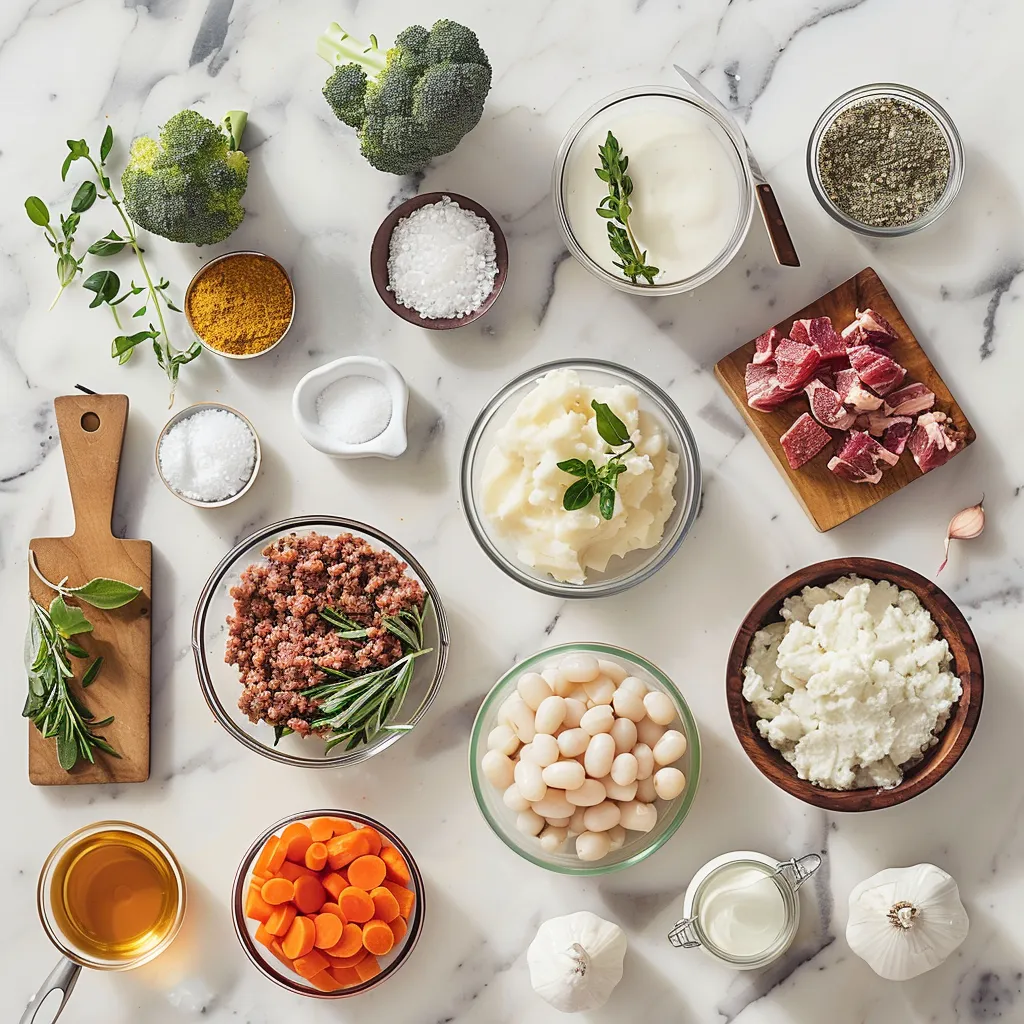 Delectable Ground Beef Shepherd’s Pie ingredients