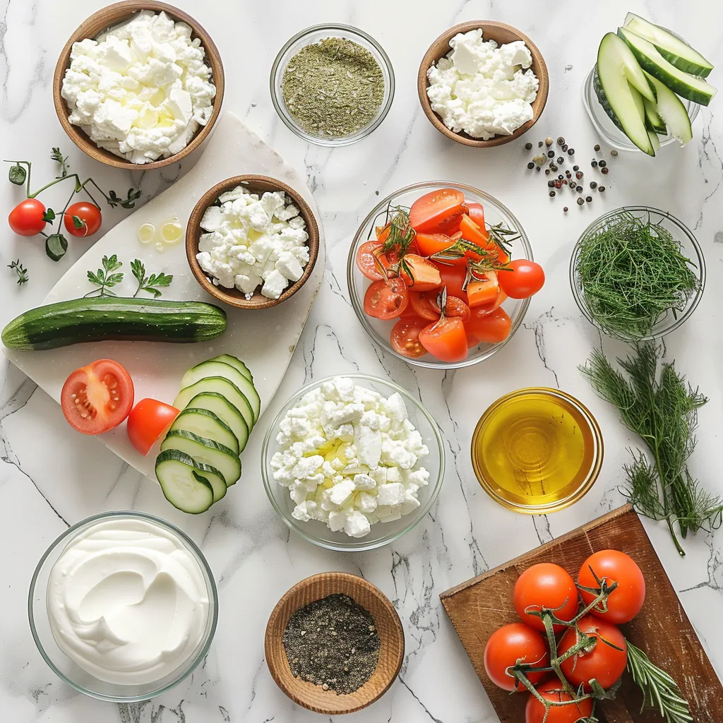 Greek Cottage Cheese Salad Irresistible ingredients