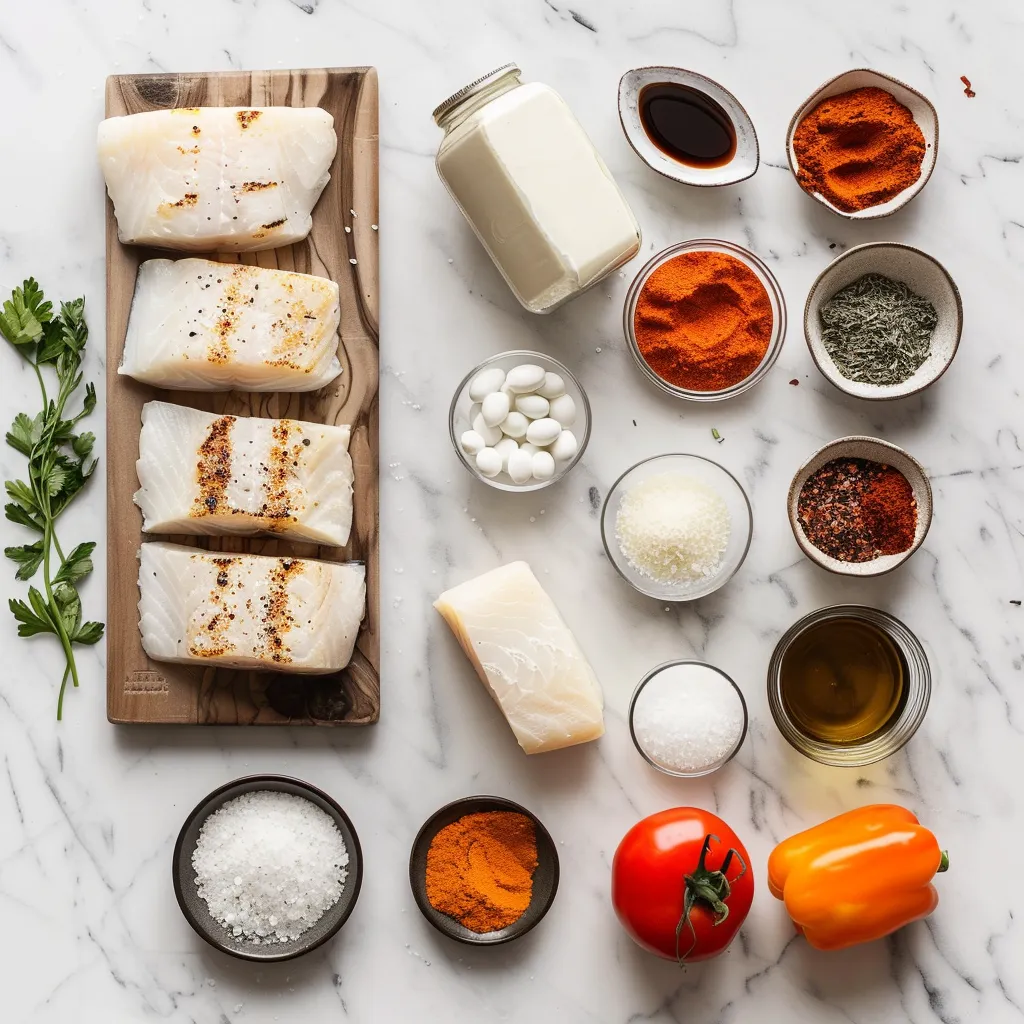 Juicy One Pan Blackened Cod Recipe in 30 Minutes ingredients