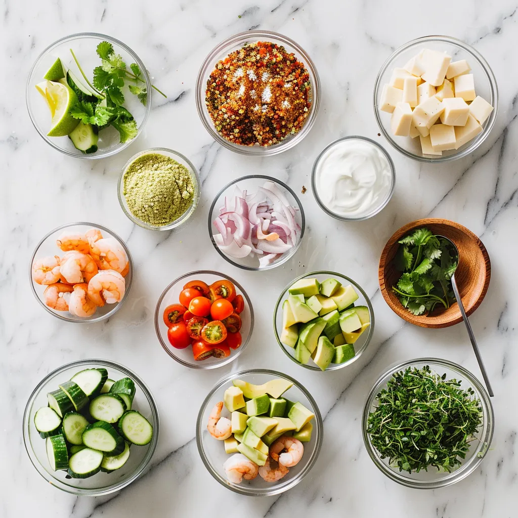 5-Minute Viral Avocado Shrimp Salsa You’ll Love ingredients