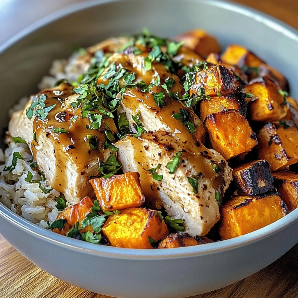 Exquisite Maple Dijon Chicken & Sweet Potato Bowls – Incredible Delight
