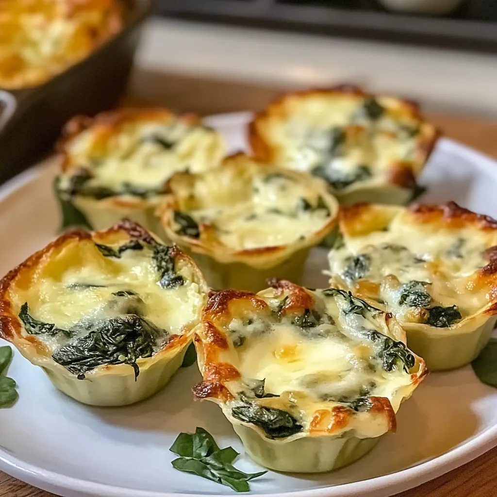 Irresistible New Year Spinach and Artichoke Dip Cups