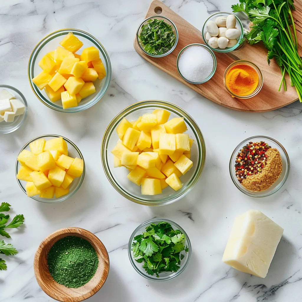 Mango and Pineapple Salsa Delectable ingredients