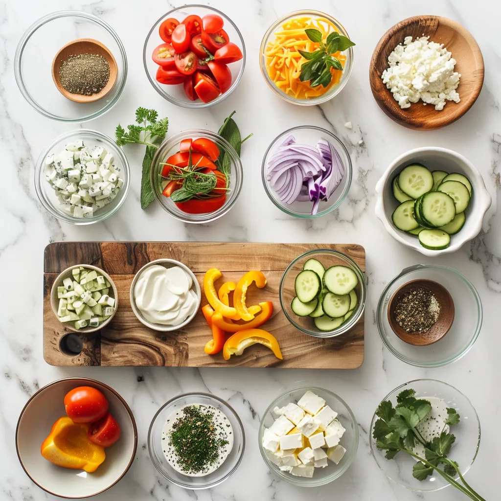 Simple Keto Cobb Salad ingredients