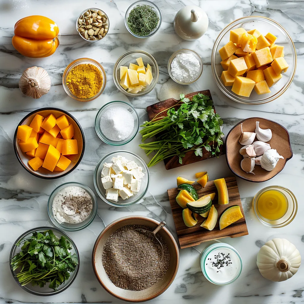 Tasty Delicata Squash Salad ingredients