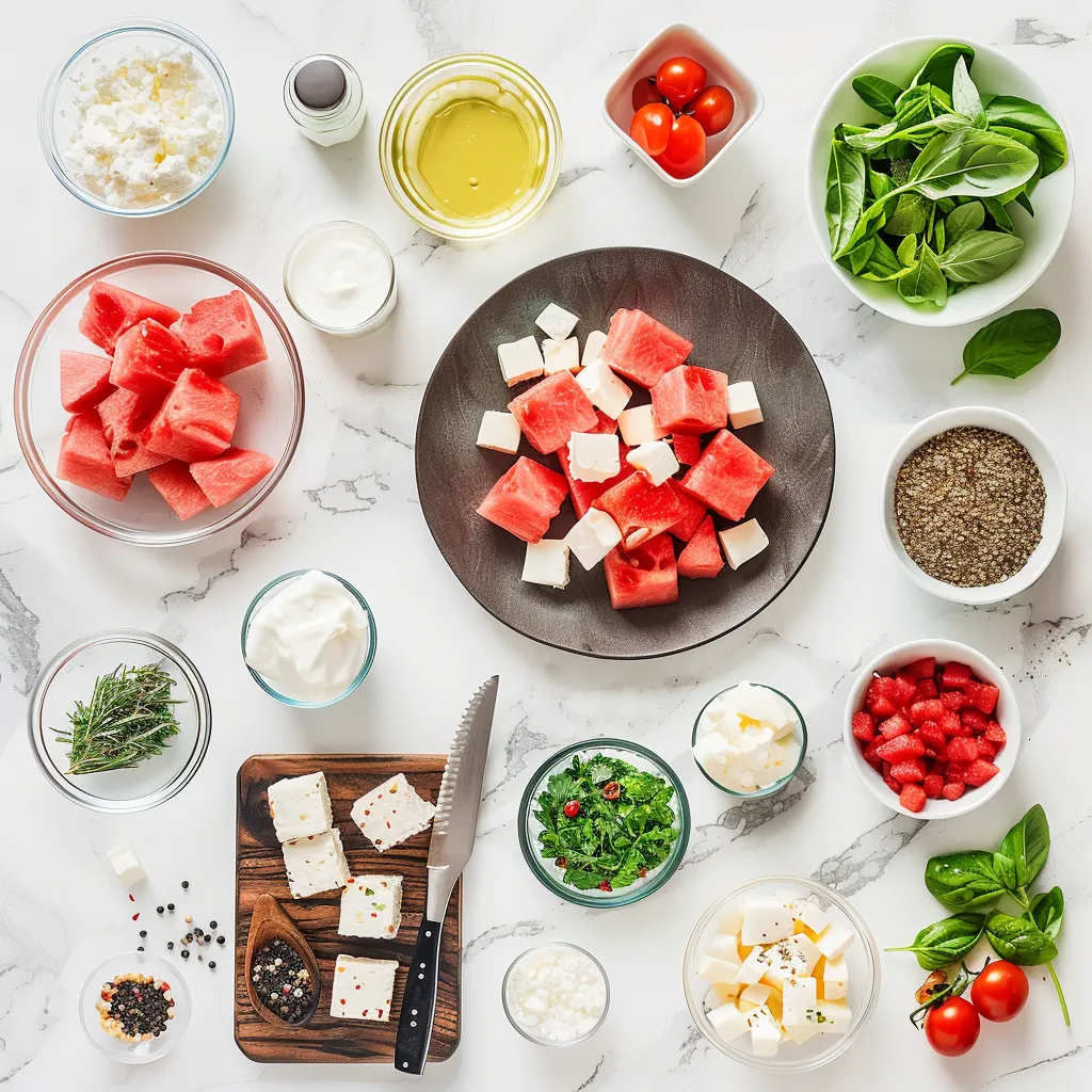 Watermelon Salad with feta Tempting ingredients