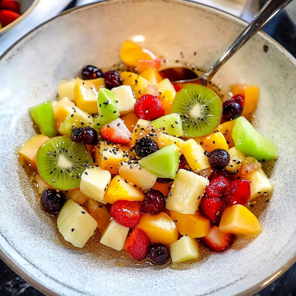 Winter Fruit Salad with Honey Lime Poppy Seed Dressing Aromatic