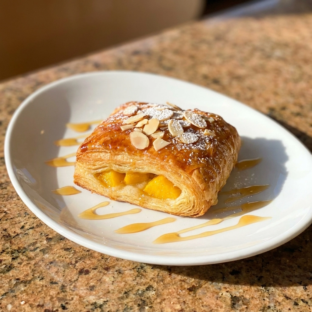 Elegant Peach Puff Pastries with Honey Rose Glaze