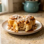 Caramel Apple Cinnamon Rolls With Ginger Cardamom Caramel Drizzle | Fall Brunch Idea