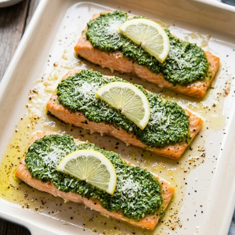 Broccoli Pesto Baked Salmon — Healthy Dinner in 20 Minutes