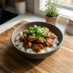 Teriyaki Chicken Rice Bowl With Miso Caramel Glaze | Easy Healthy Dinner Idea