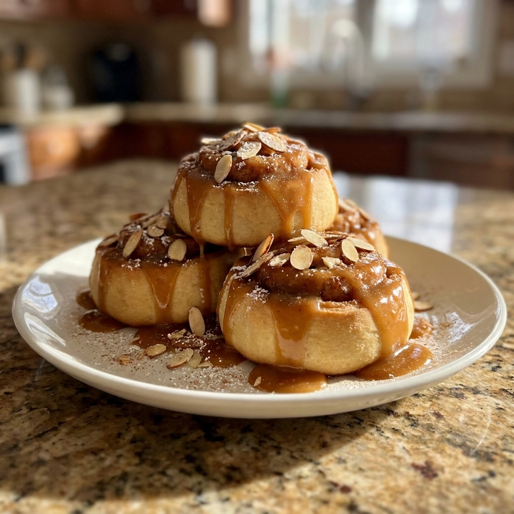 Caramel Apple Cinnamon Rolls With Ginger Cardamom Caramel Drizzle | Fall Brunch Idea