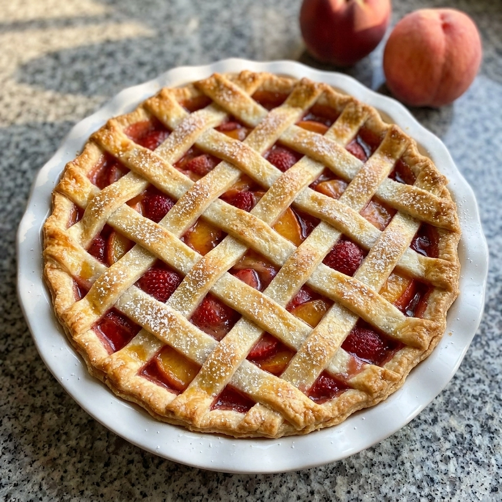 The Ultimate Strawberry Peach Pie: Golden Crust, Jammy Fruit