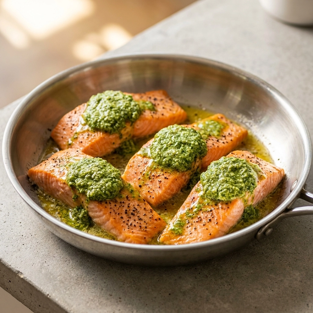 Pesto Butter Salmon — Restaurant Quality Dinner in Minutes