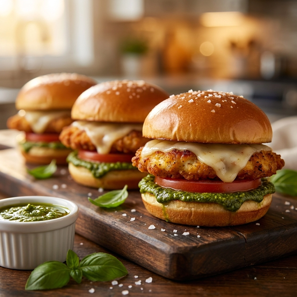 Healthy Air Fryer Chicken Pesto Sliders: Perfectly Crispy and Easy | Quick Dinner Ideas
