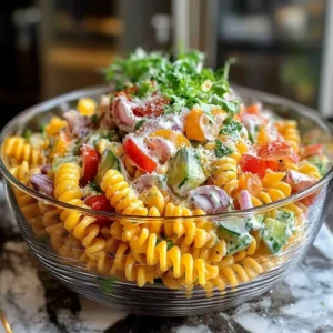 Rainbow Layered Pasta Salad — The Ultimate Summer Party Side!