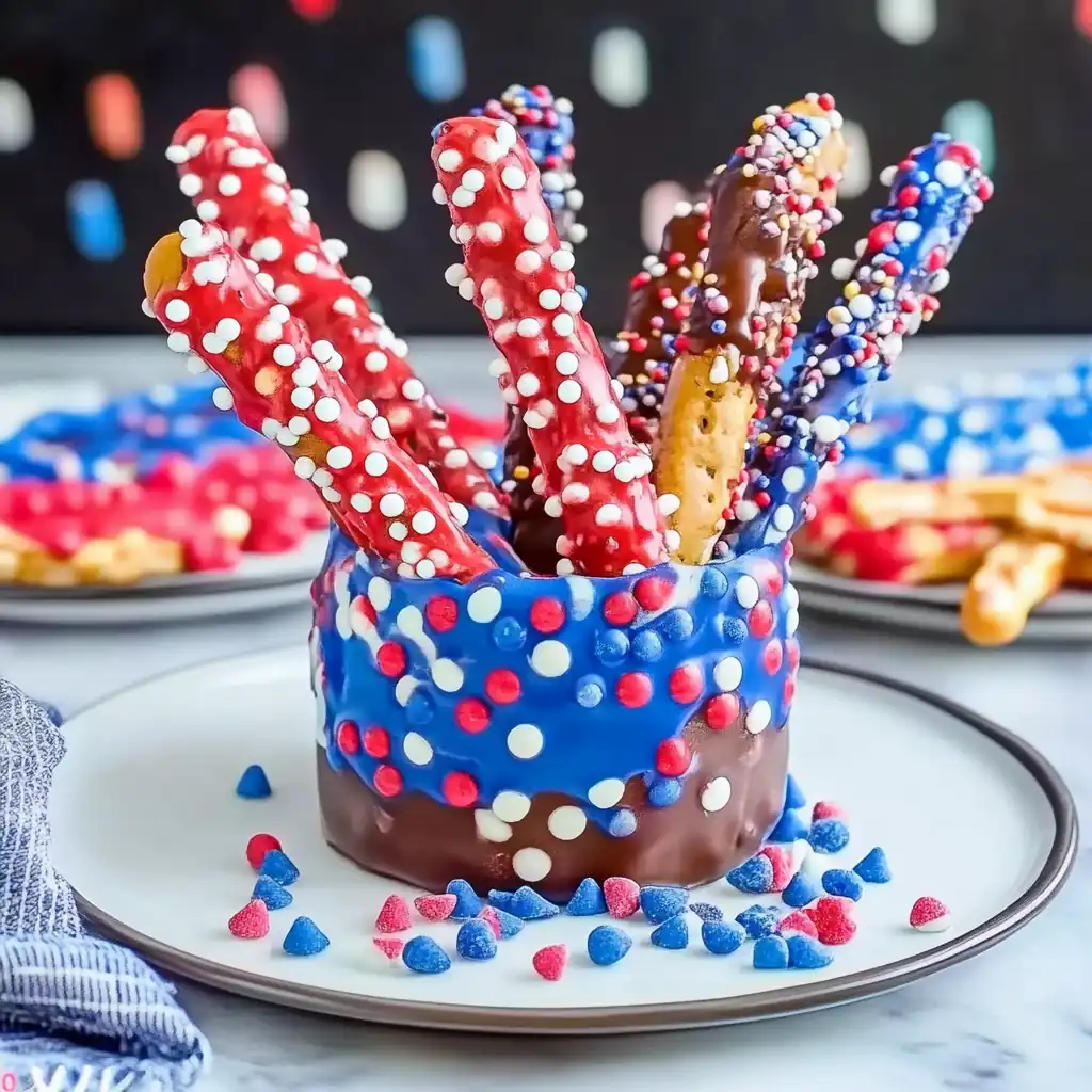 4th of July Pretzel Rods: The Ultimate Red, White & Blue