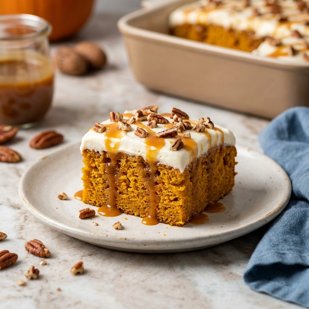 The Ultimate Pumpkin Caramel Poke Cake: A Fall Dessert Adventure | Pumpkin Cake Recipe