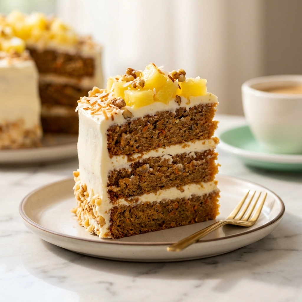 Moist Hawaiian Carrot Pineapple Cake Recipe | Tropical Dessert Cake Idea