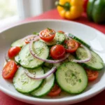 Fresh Cucumber Tomato Salad with Zesty Lemon Poppy Seed Dressing | Healthy Summer Side Dish