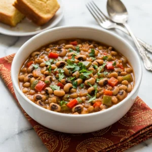 Hearty Slow Cooker Spicy Black Eyed Peas Recipe | Easy Crockpot Southern Dinner