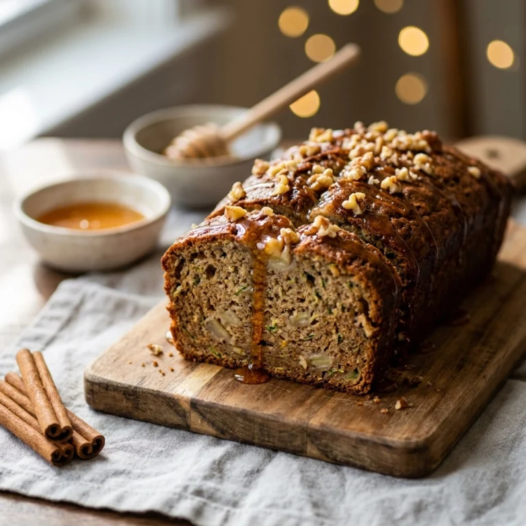 Moist Homemade Banana Zucchini Bread with Easy Cinnamon Honey Glaze | Healthy Quick Bread