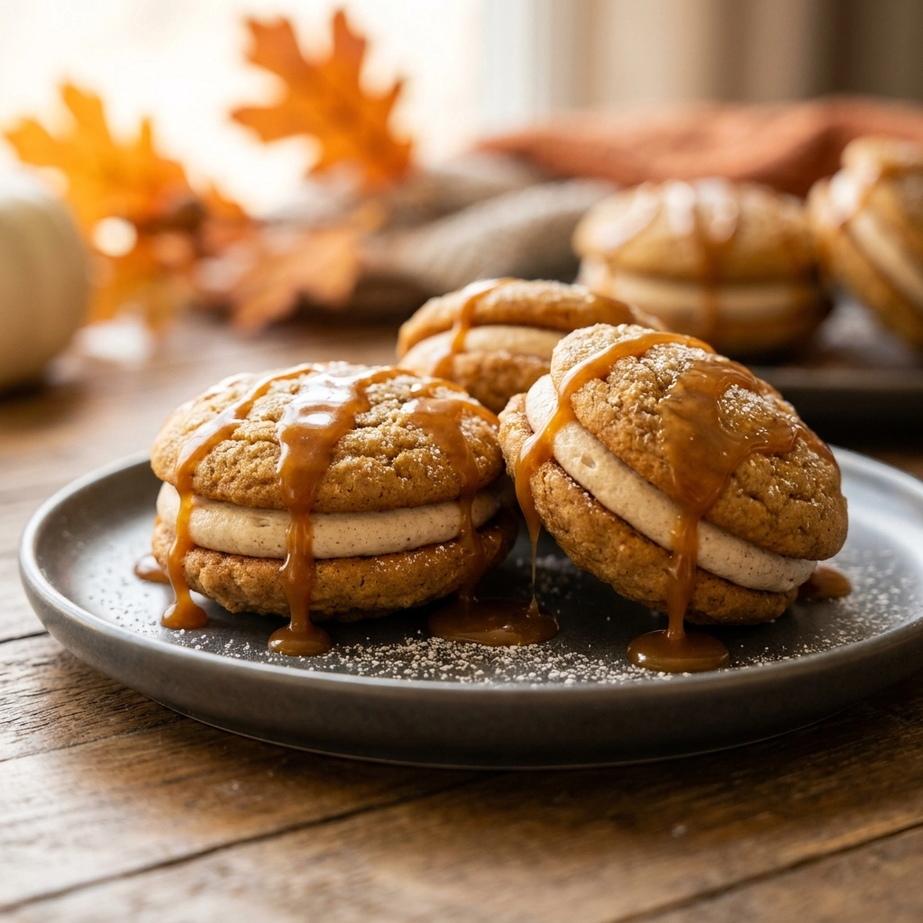 Ultimate Apple Cider Whoopie Pie Cookies with Caramel | Fall Dessert Recipes