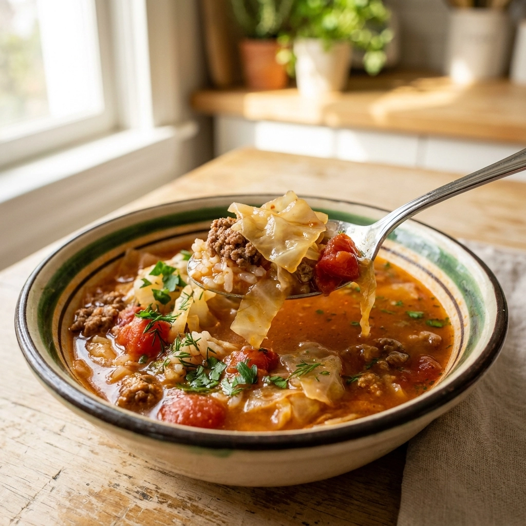 Hearty Slow Cooker Cabbage Roll Soup | Easy Comfort Food Dinner Idea