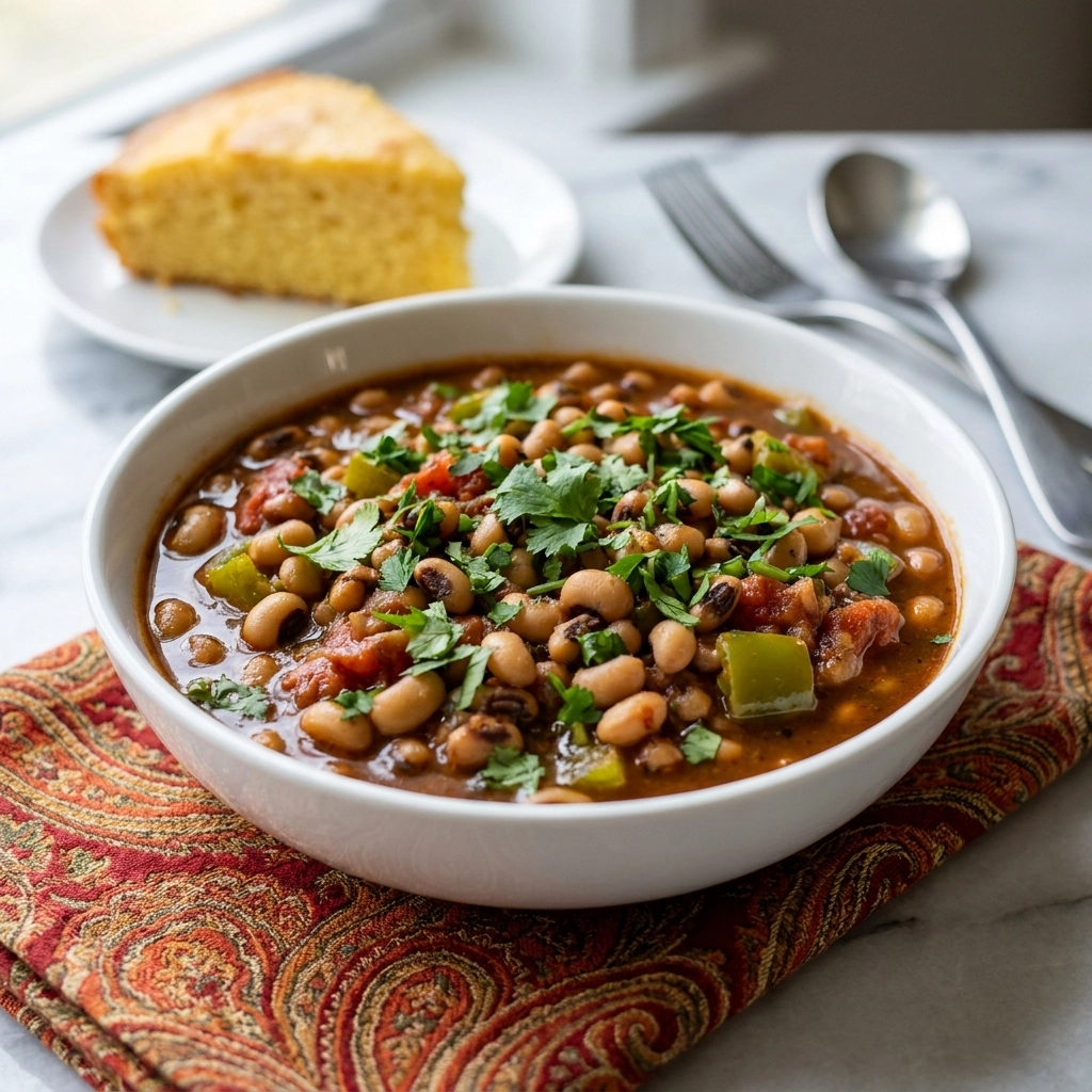 Hearty Slow Cooker Spicy Black Eyed Peas Recipe | Easy Crockpot Southern Dinner