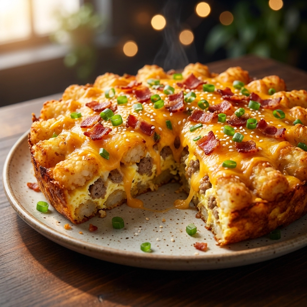 Savory Loaded Tater Tot Casserole Recipe with Crispy Bacon and Cheese Easy Guide | Comfort Food