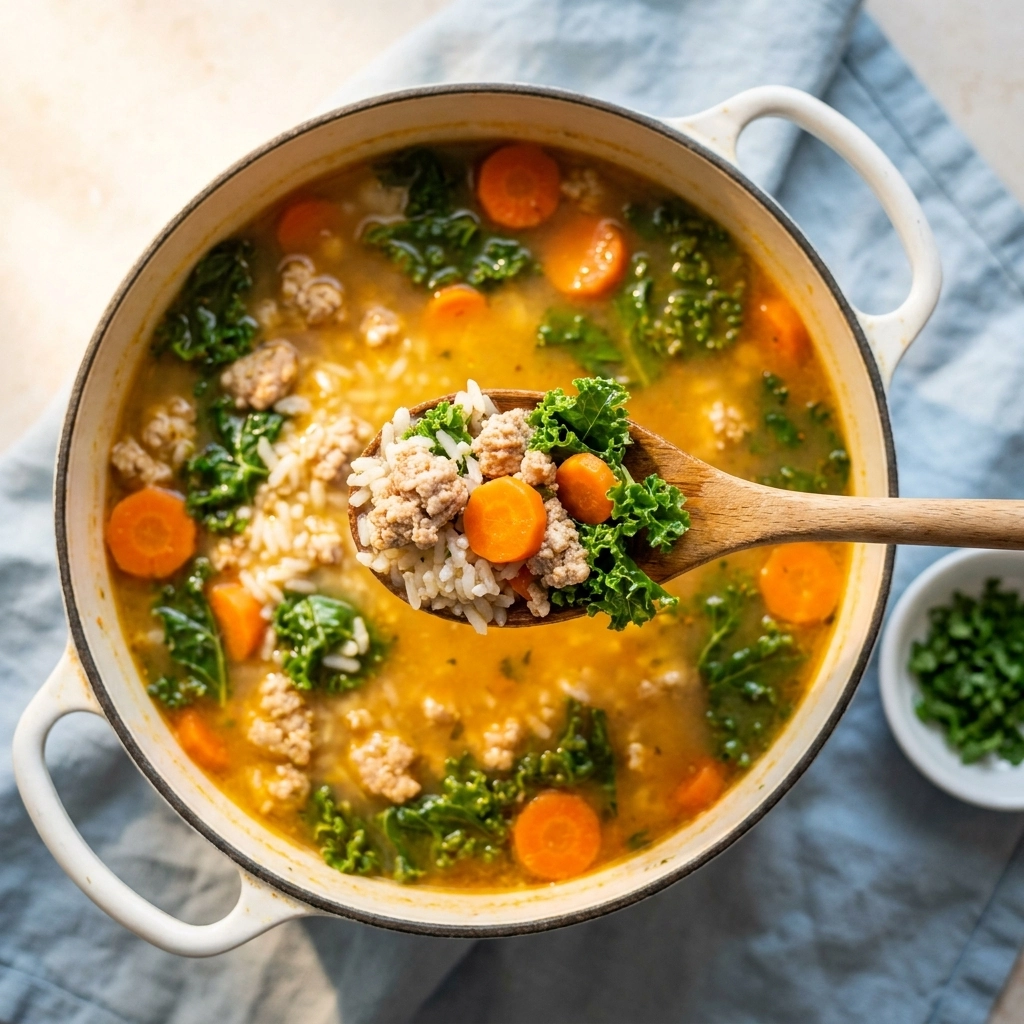 Hearty Ground Turkey and Rice Soup with Kale: A Nutritious Kitchen Adventure | Healthy Turkey Soup
