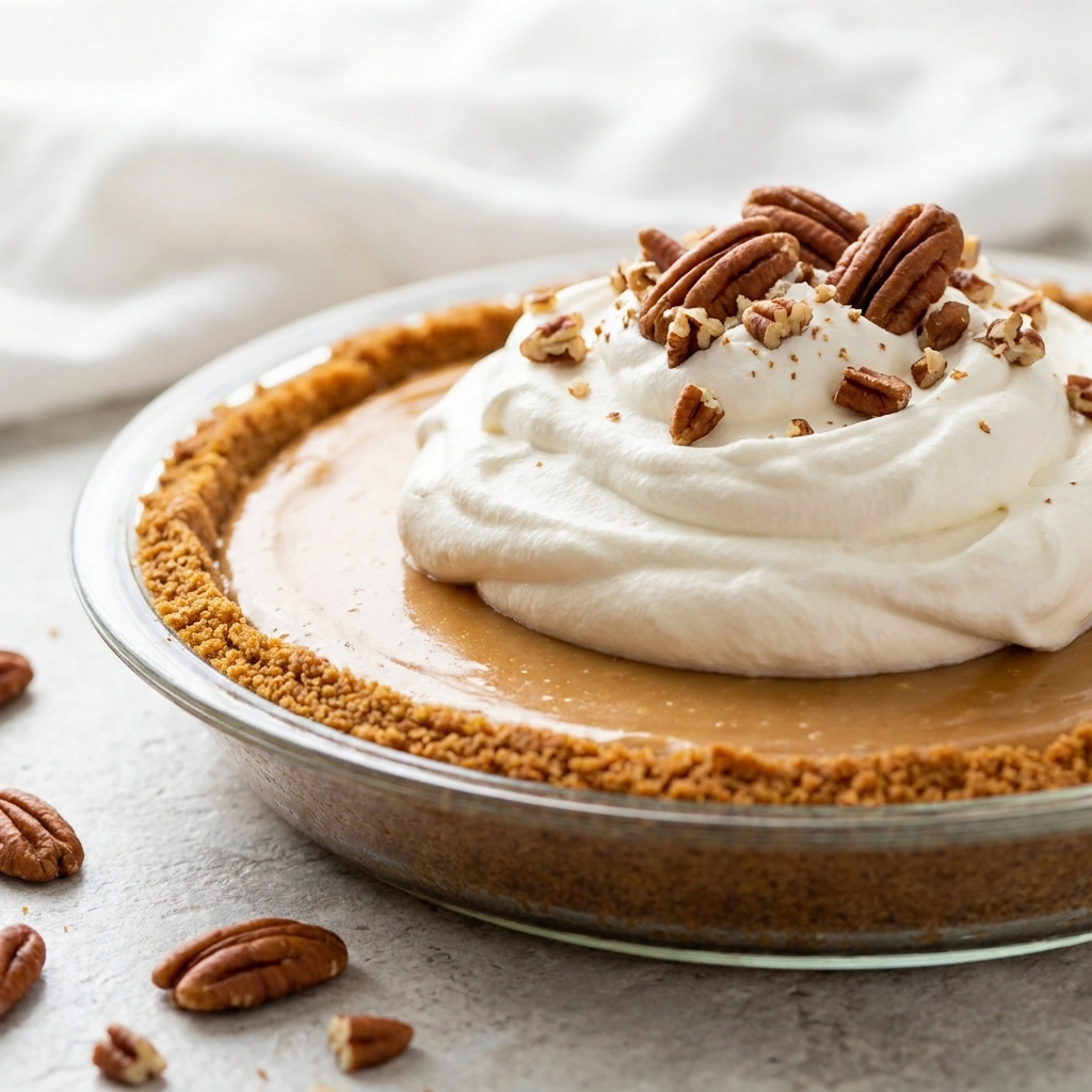 Creamy Caramel Pie with Gingersnap Pecan Crust | Easy Homemade Caramel Dessert