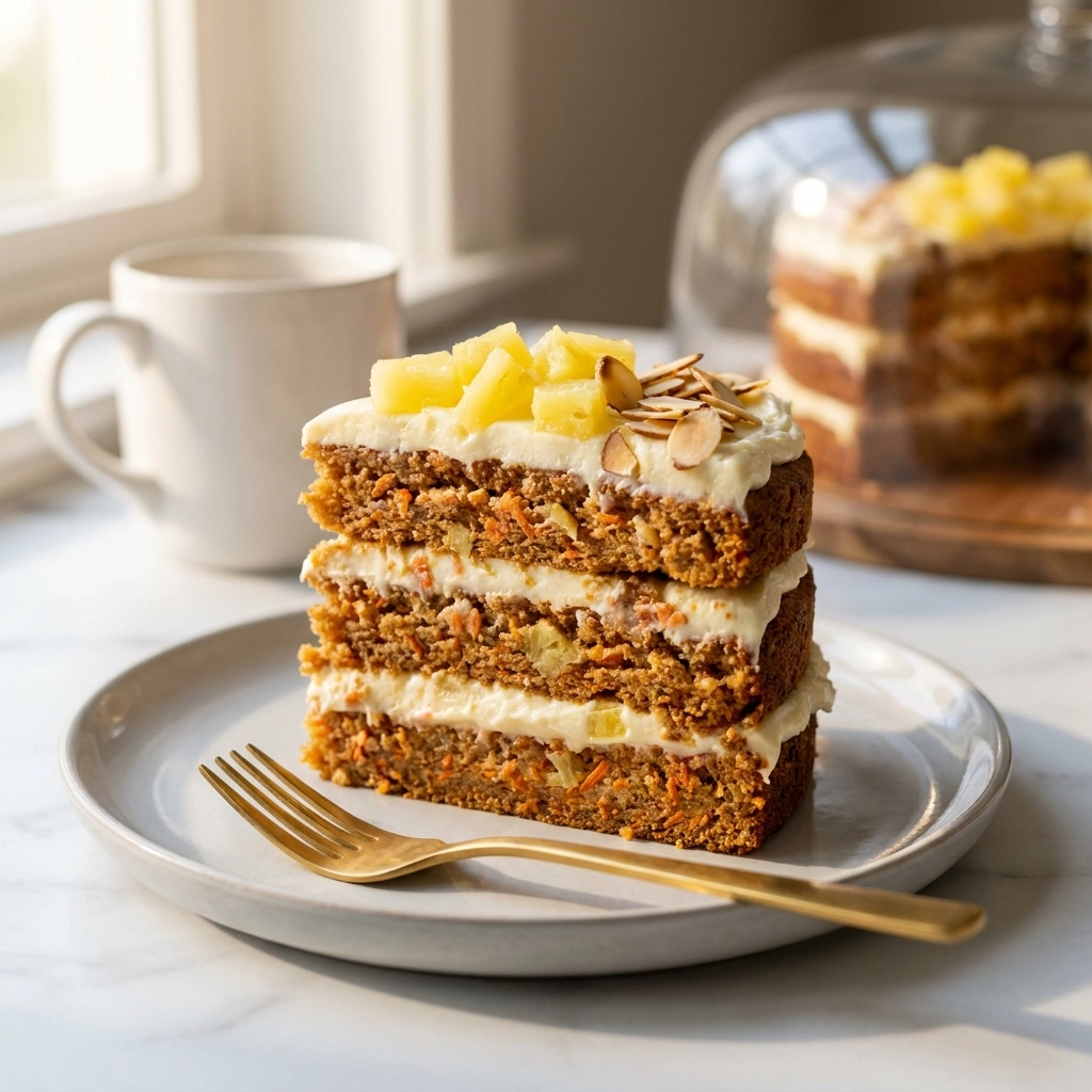 Moist Hawaiian Carrot Pineapple Cake Recipe | Tropical Dessert Cake Idea