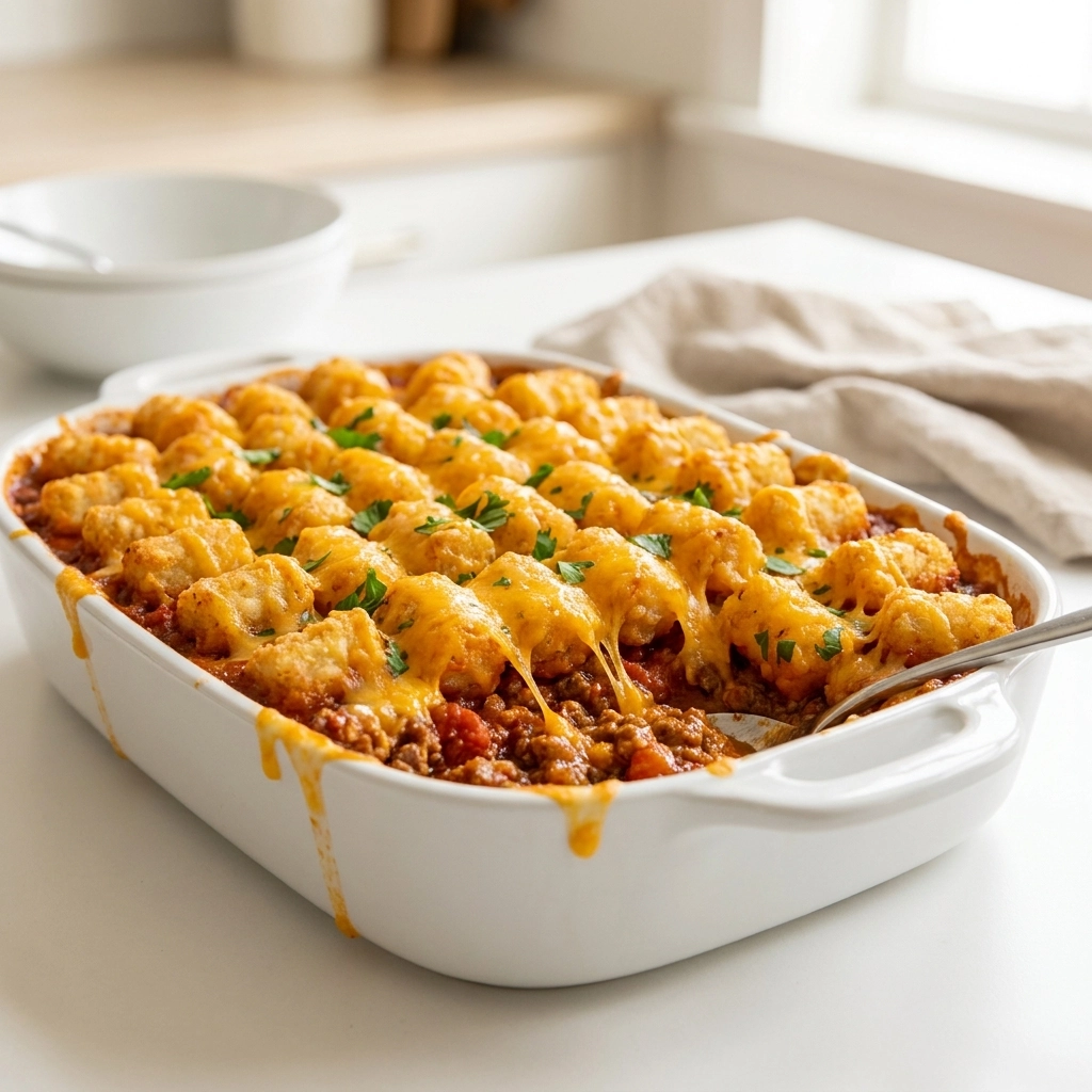 The Ultimate Sloppy Joe Tater Tot Casserole | Easy Family Dinner Recipe