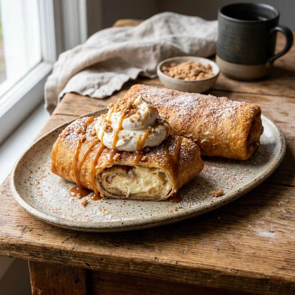 Cinnamon Roll Cheesecake Chimichangas: The Ultimate Dessert Fusion | Fried Dessert Ideas