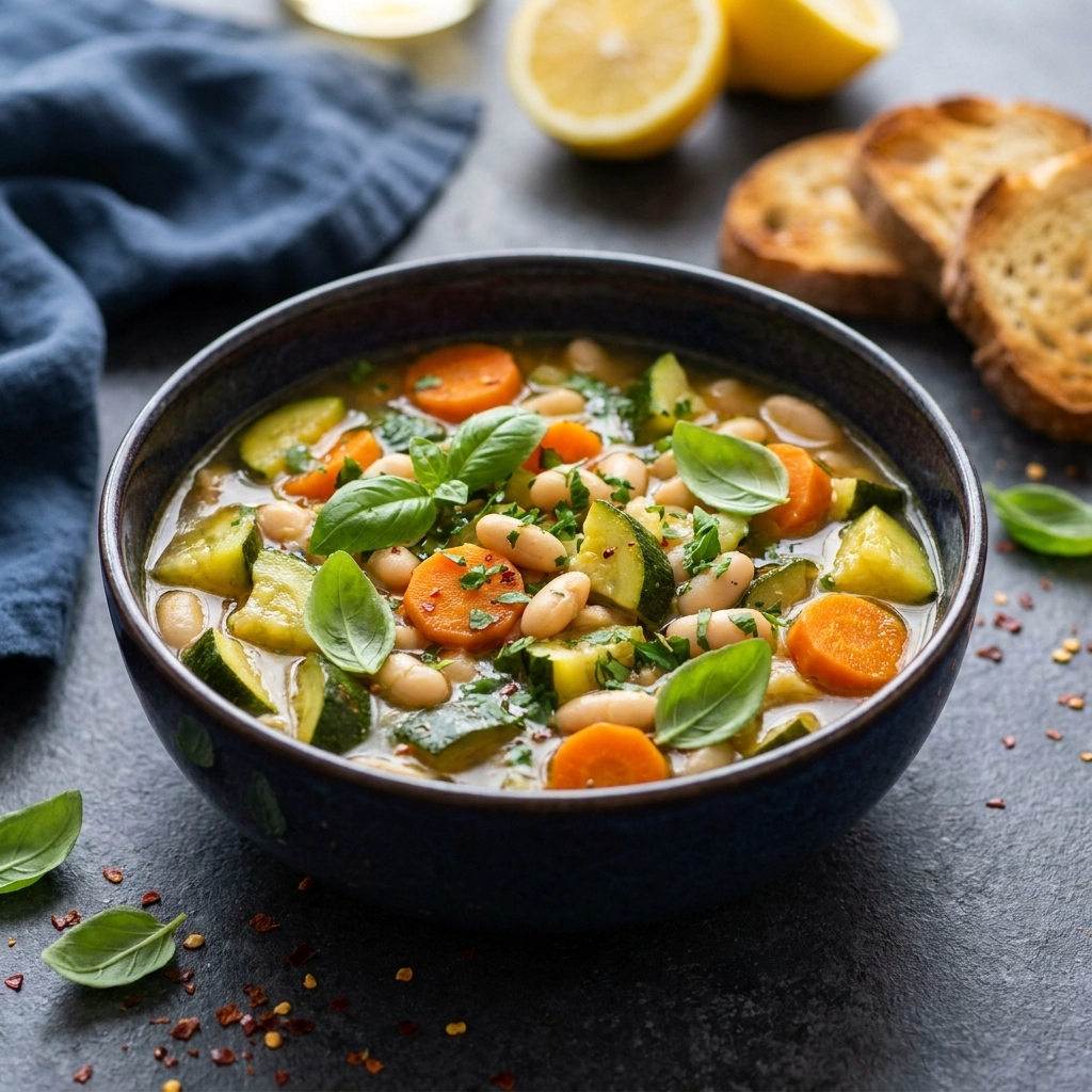 Chunky Zucchini Soup with White Beans: A Cozy Vegan Delight | Healthy Vegan Soup