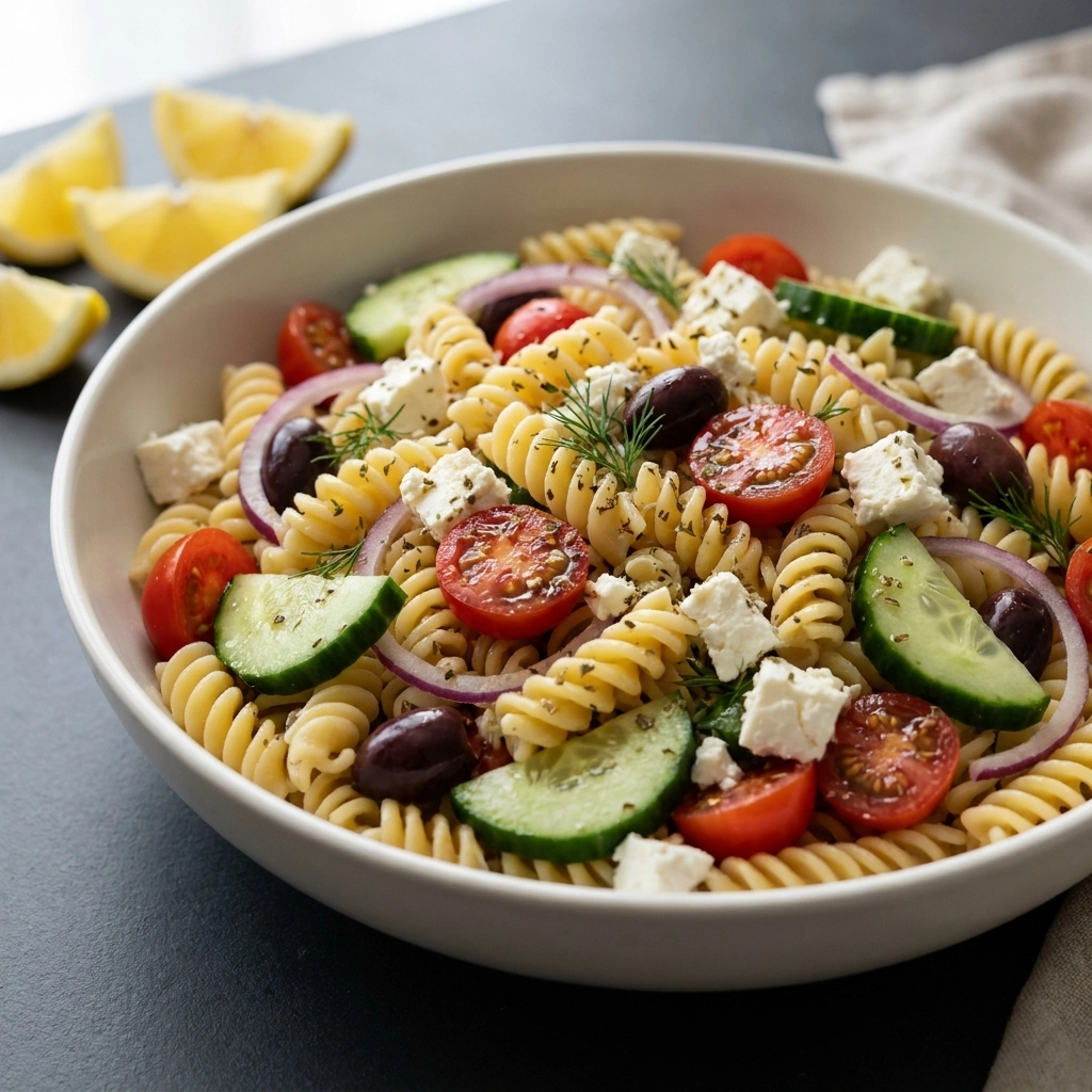 Fresh Greek Pasta Salad Recipe Easy and Perfect for Summer | Healthy Pasta Salad