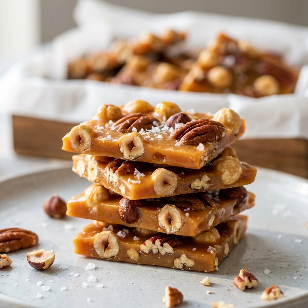 Crunchy Salted Caramel Nut Brittle: A Golden Winter Treat | Easy Homemade Candy Recipe