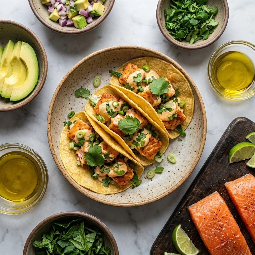 Crispy Bang Bang Salmon Tacos with Spicy Mayo | Easy Seafood Dinner Idea